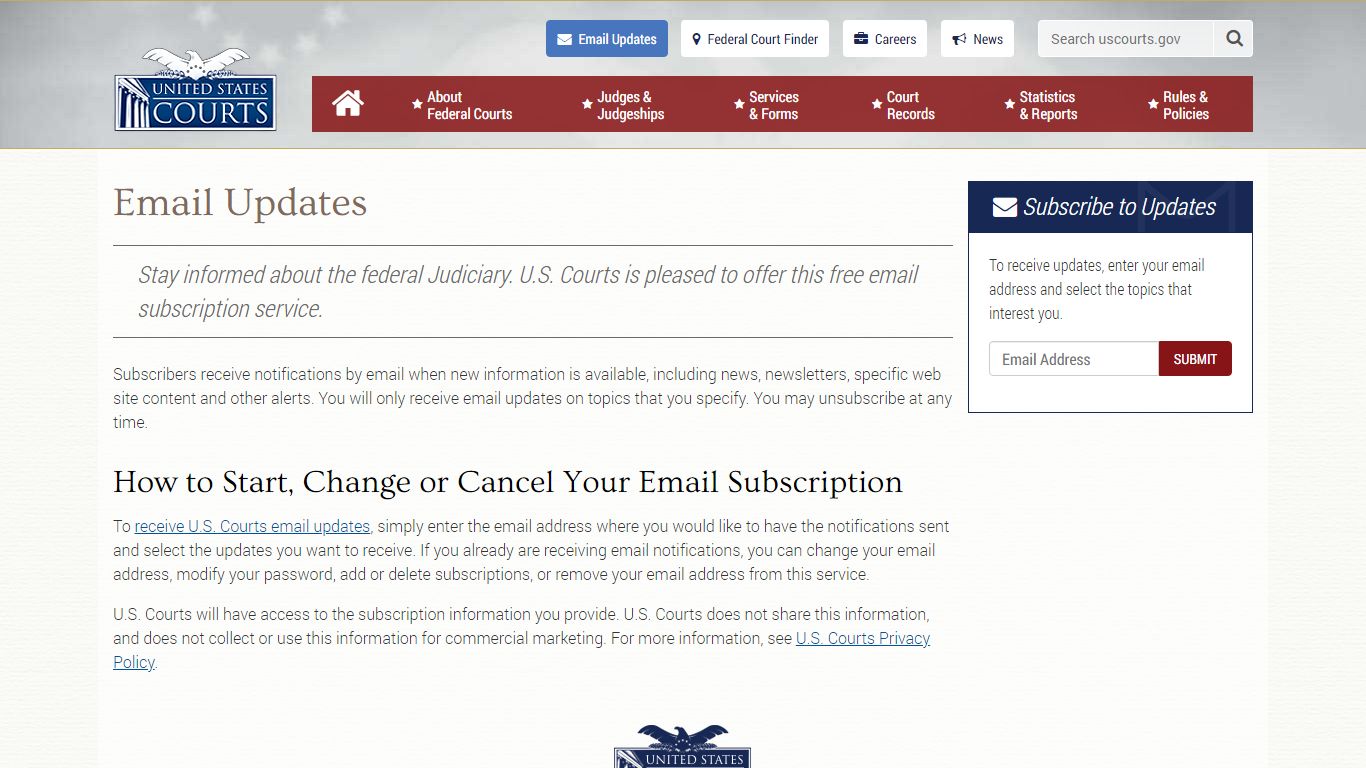 Email Updates | United States Courts